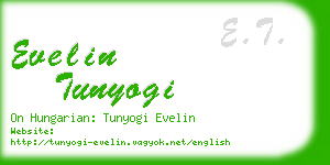 evelin tunyogi business card